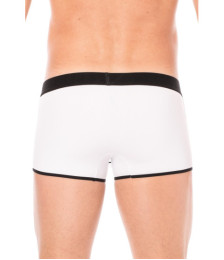 Mini-Pants blanc échancré avec zip - LM2003-68WHT